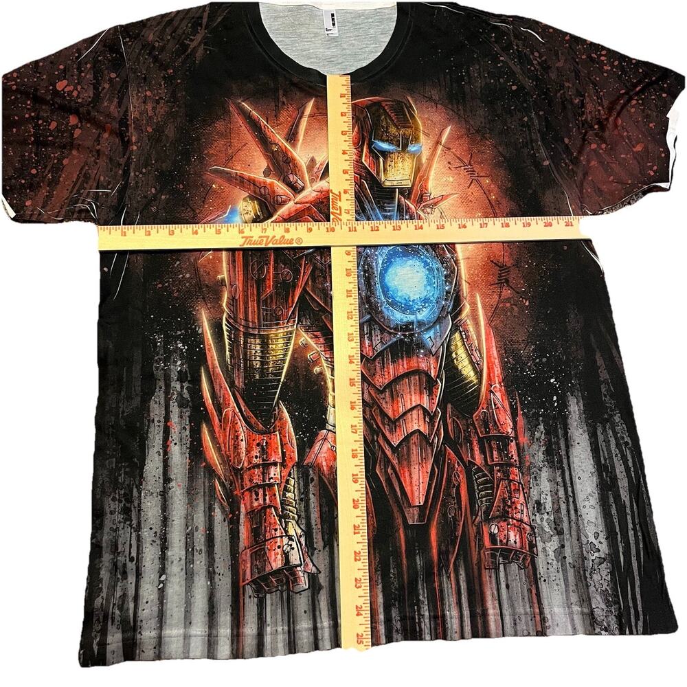Iron Man Marvel Sublimated All Over Print T-Shirt Size XL - Picture 3 of 11